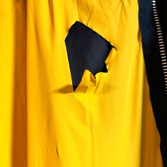 Reversible Rain Jacket – Navy & Yellow – Unisex, Fits XL – Dual-Sided Pockets - Picture 9 of 12